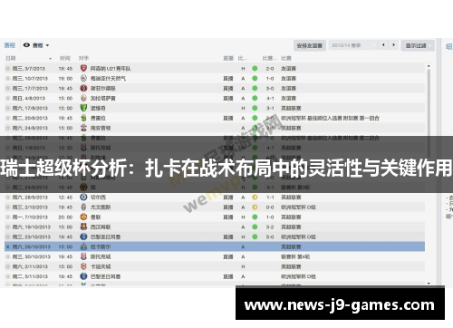 瑞士超级杯分析:扎卡在战术布局中的灵活性与关键作用 瑞士超级杯分析:扎卡在战术布局中的灵活性与关键作用